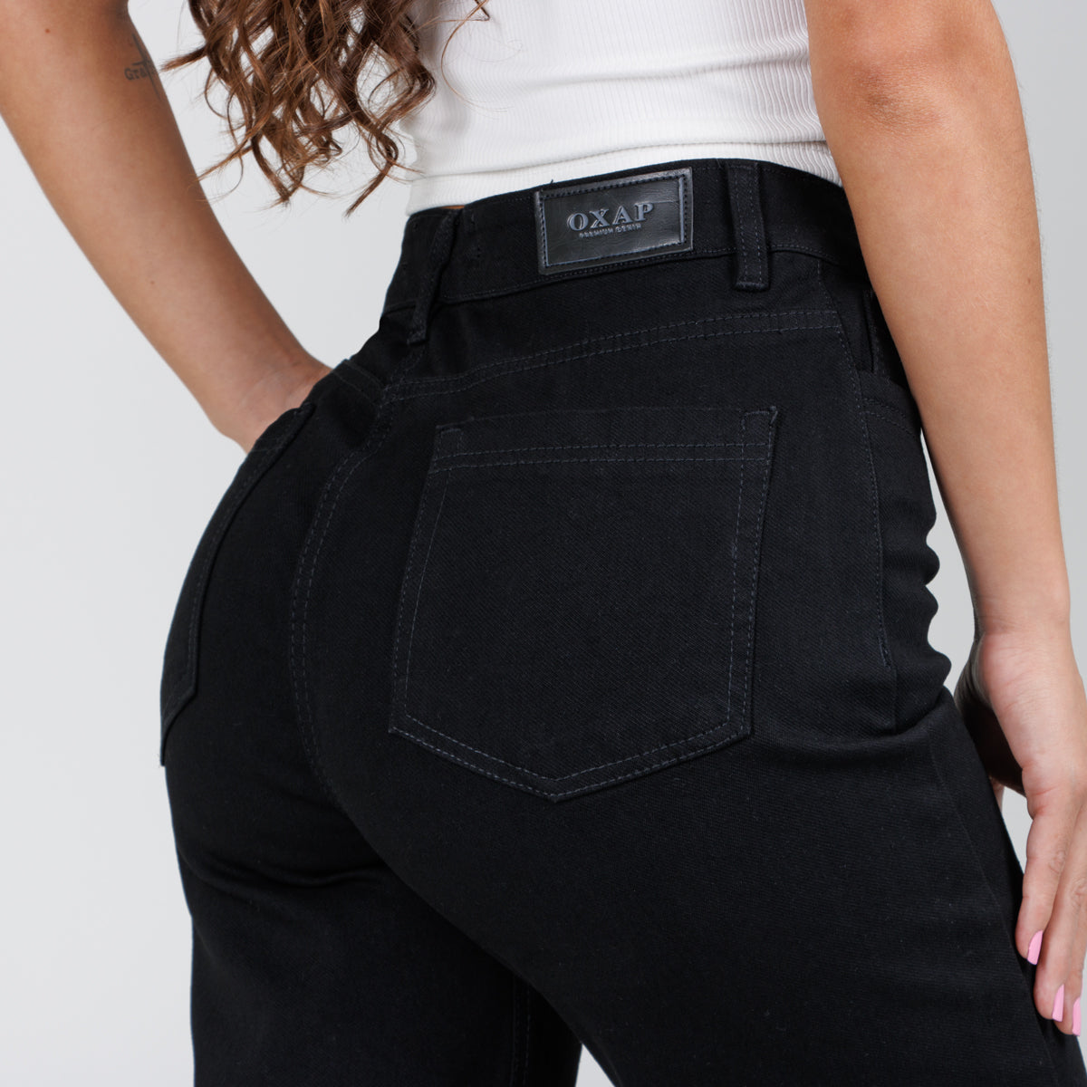 Jean Mom Fit Negro Ax-3003 Licrado