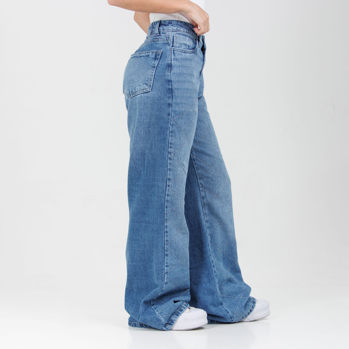 Jean Axspen Wide Leg Ax-2996 Rigido Brillos