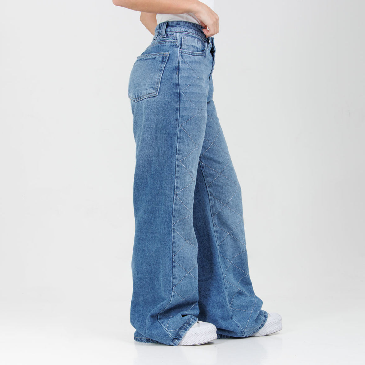 Jean Axspen Wide Leg Ax-2996 Rigido Brillos