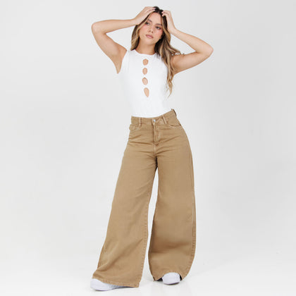 Jean Axspen Wide Leg Ax-2921 beige Rigido