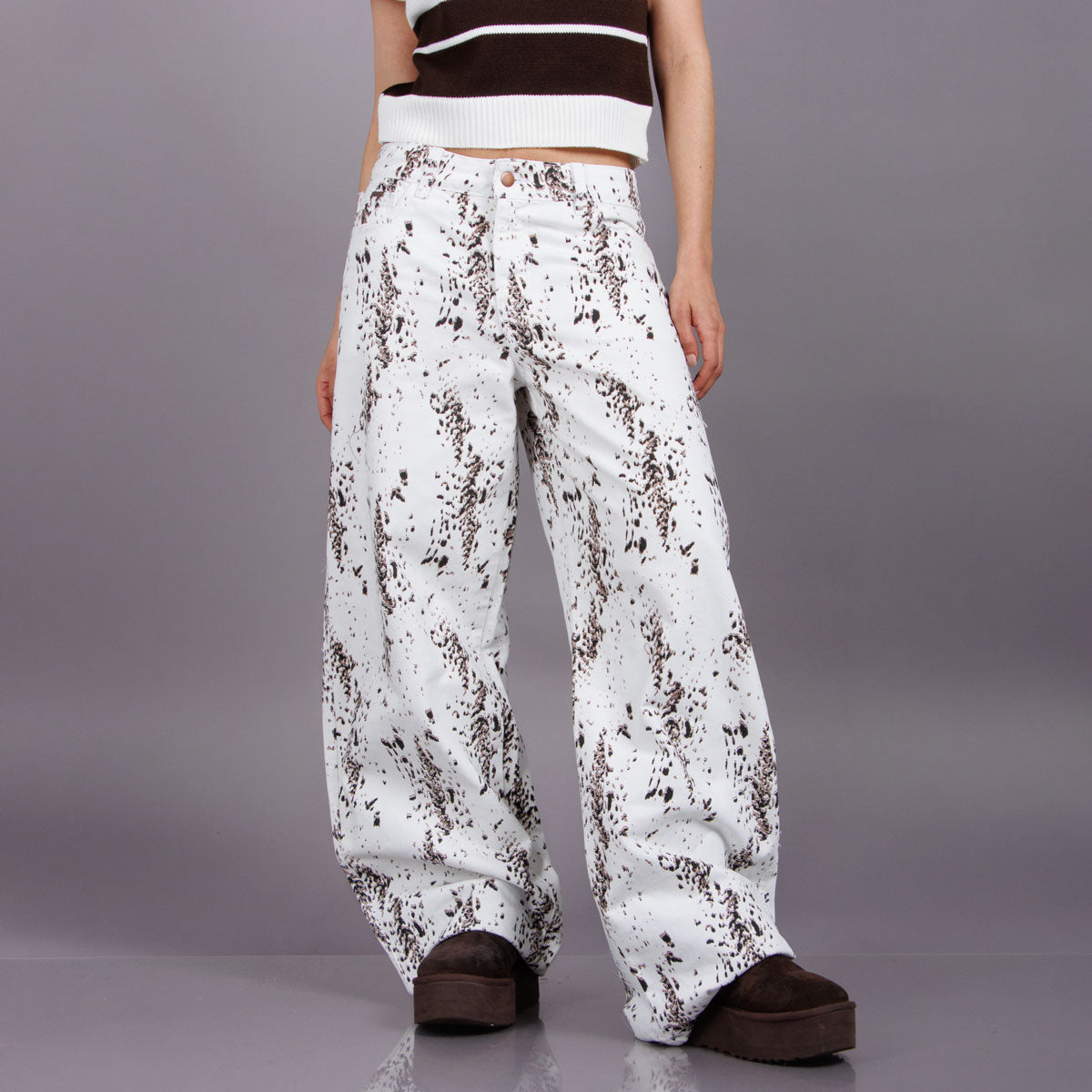 Jean Wide Leg Marfil Ax-3109 Rigido