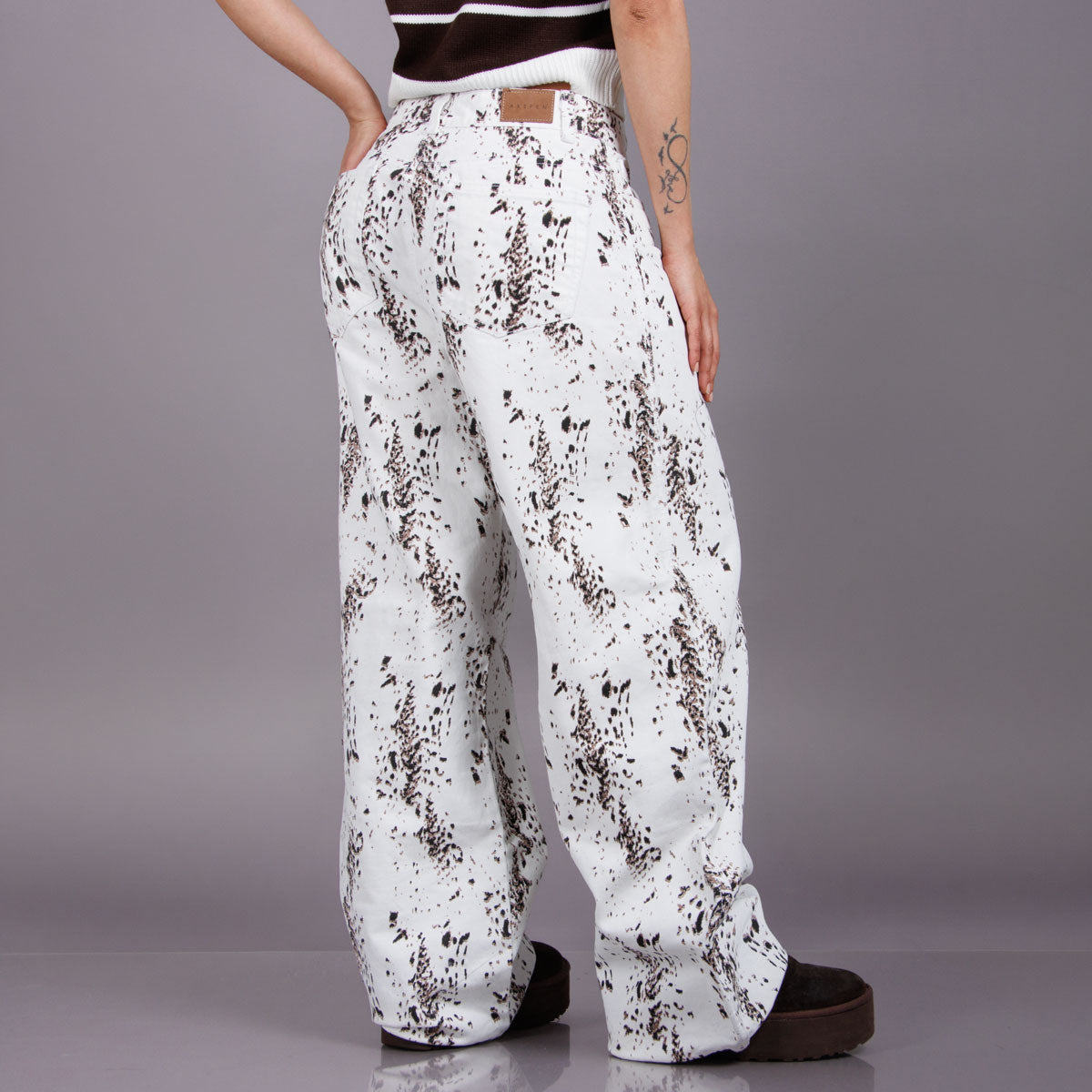 Jean Wide Leg Marfil Ax-3109 Rigido