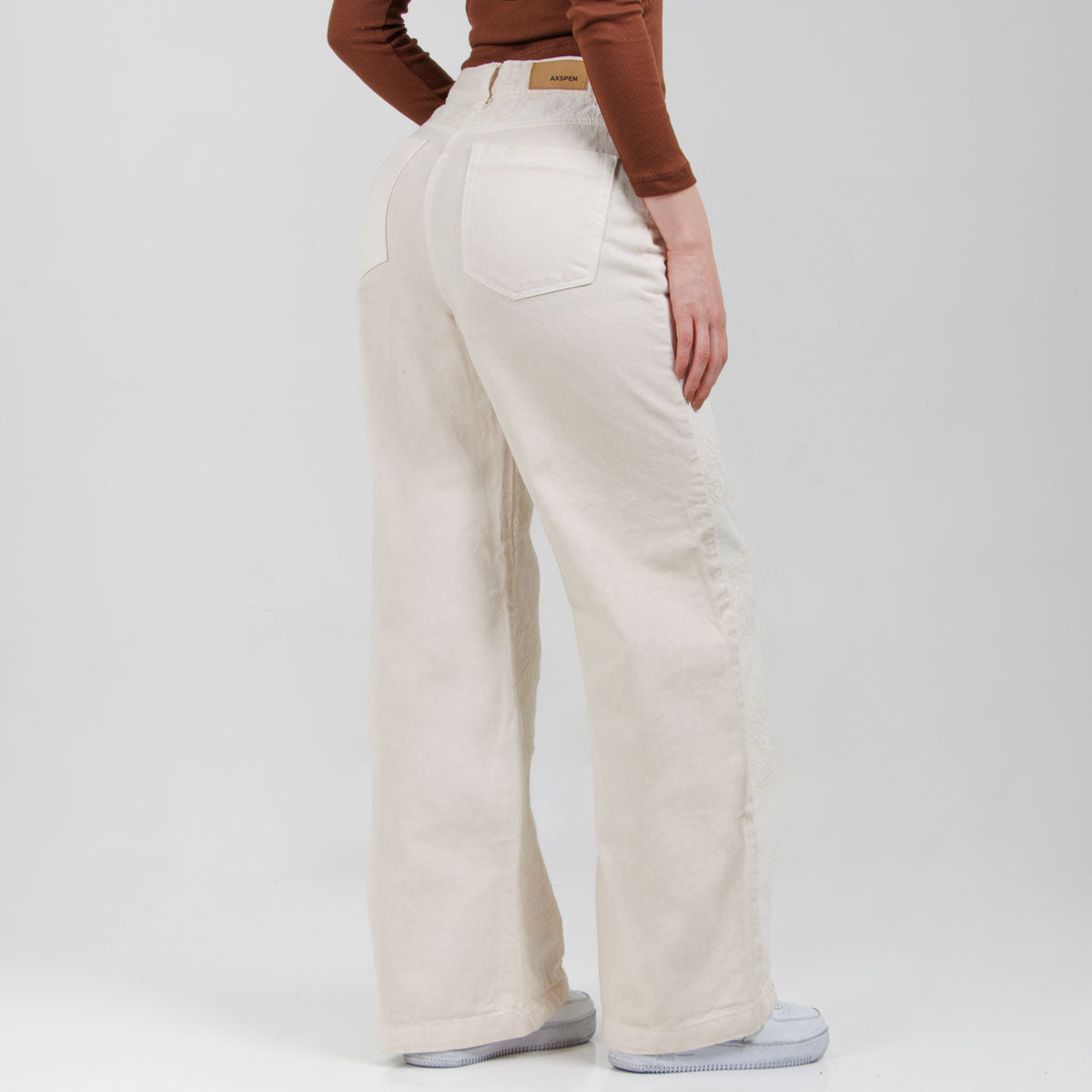 Jean Wide Leg Marfil Ax-3070 Rigido