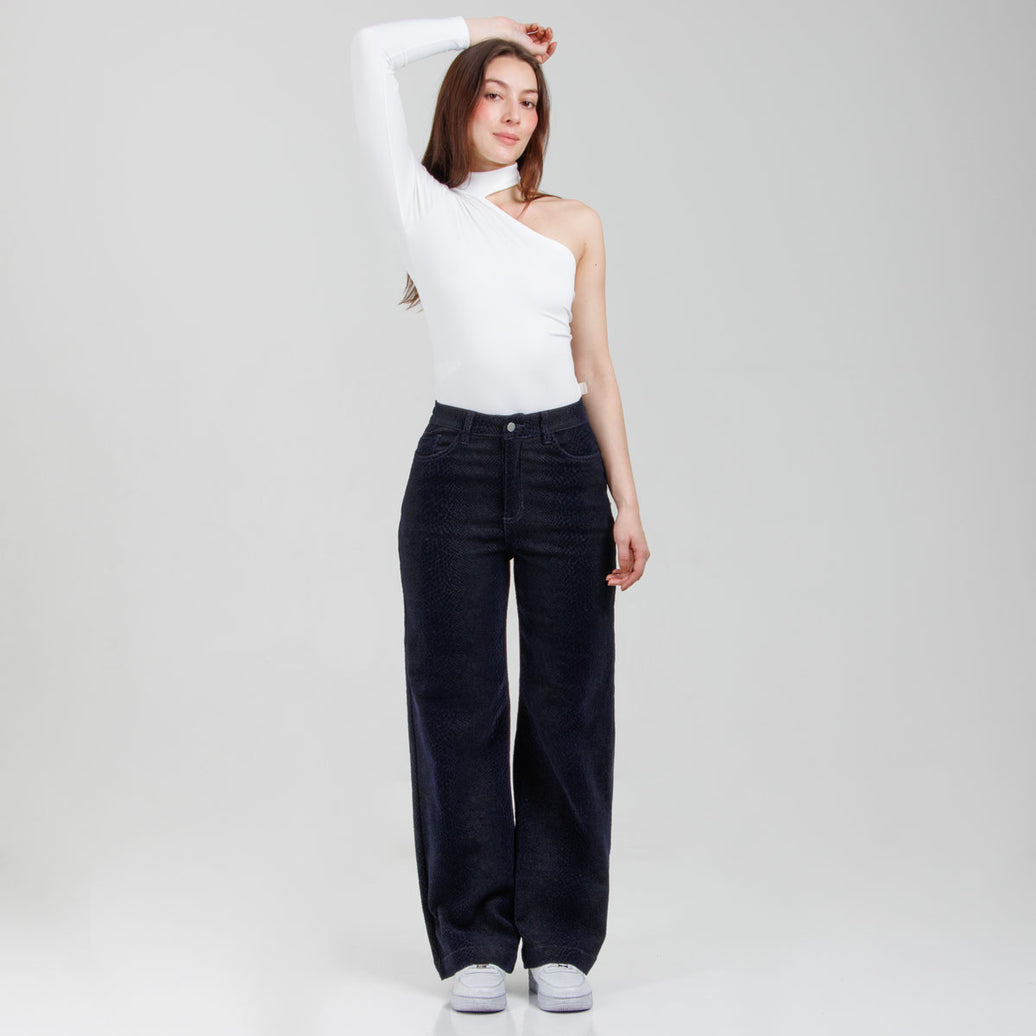 Pantalón Wide Leg Azul Ax-3083 licrado