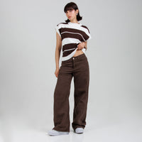 Jean Wide Leg Cafe Ax-3103 Rigido