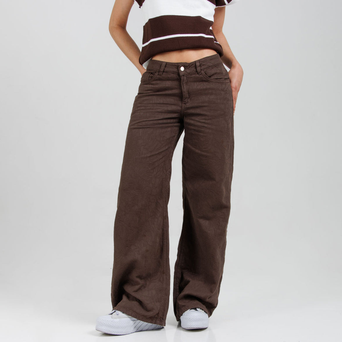 Jean Wide Leg Cafe Ax-3103 Rigido